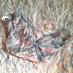 Cat & Jack Camo Joggers Distressed Tie Waist Kid 8